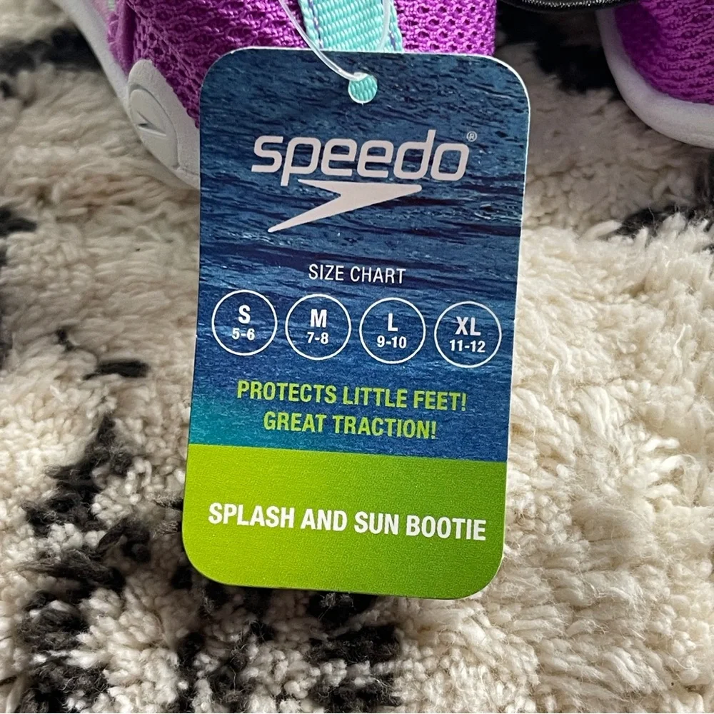 Speedo Kids Splash & Sun Water Shoes Booties Purple Teal Size L(9-10) S (5-6)